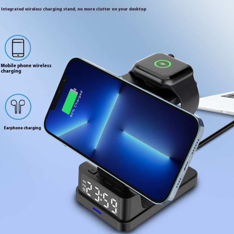 SleekSync 3‑in‑1 Wireless Charging Station with Clock