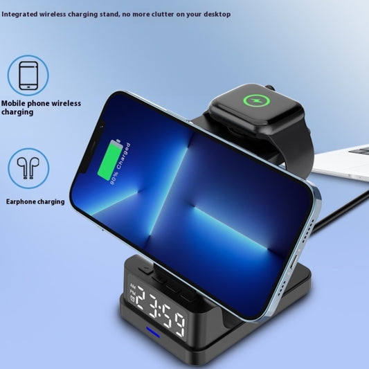 SleekSync 3‑in‑1 Wireless Charging Station with Clock